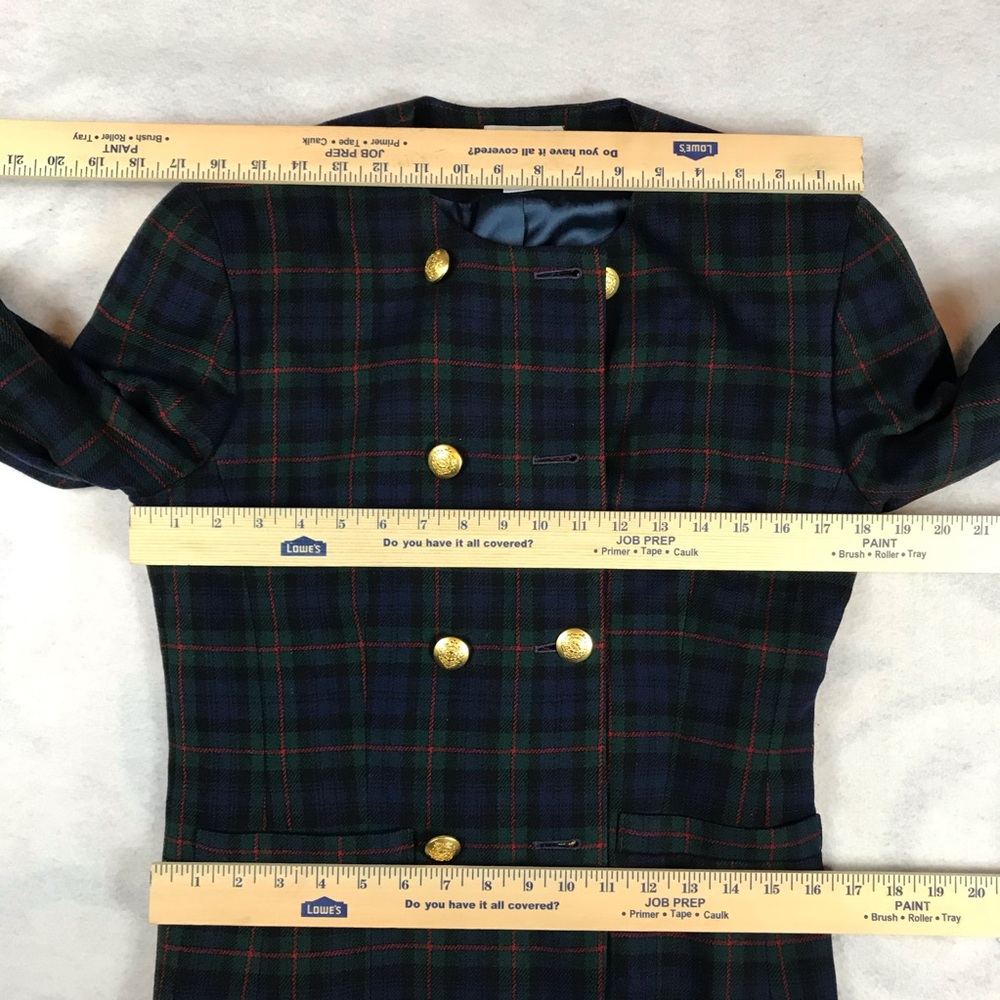 Double Breasted Blazer Pendleton Red Blue Check 8 - image 5